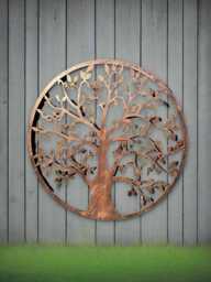 Handmade Bronze Tree Of Life Wall Art Indoors/Outdoors 40cm Metal, Garden/Indoor Wall Art Powder Coated Steel