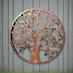 Handmade Bronze Tree Of Life Wall Art Indoors/Outdoors 40cm Metal, Garden/Indoor Wall Art Powder Coated Steel - thumbnail 2