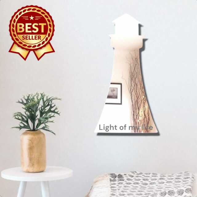 Lighthouse Acrylic Mirror Wall Art Personalized Engraving Available - image 1