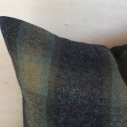 Metolius Plaid Pillow Cover, Gray & Gold Wool Cover - thumbnail 2