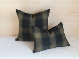 Metolius Plaid Pillow Cover, Gray & Gold Wool Cover