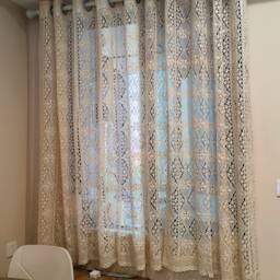 Elegant Crochet Curtain, Unique Hollow Knitted Sheer Window Treatment, Dreamy Bohemian Home Accent - thumbnail 4
