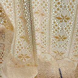 Elegant Crochet Curtain, Unique Hollow Knitted Sheer Window Treatment, Dreamy Bohemian Home Accent - thumbnail 3