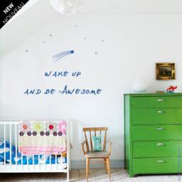 Wake Up & Be Awesome Vinyl Wall Decal Kids Room Decor - thumbnail 2