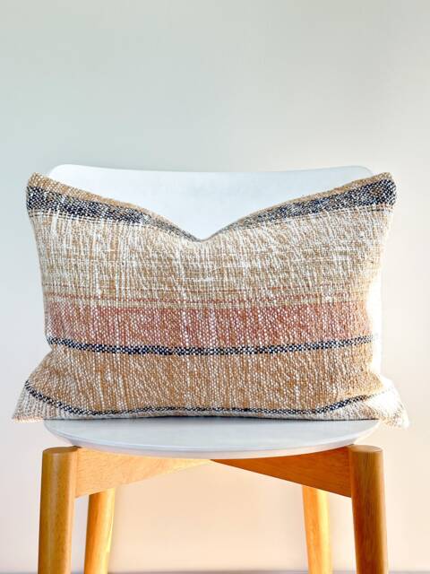 Brown Tribal Hemp Hand Woven Natural Dye Color Pillow Cover - image 1