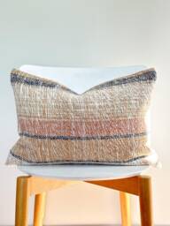 Brown Tribal Hemp Hand Woven Natural Dye Color Pillow Cover - thumbnail 1