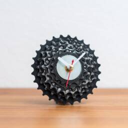 Steampunk Desk Decoration, Bicycle Or Wall Clock Made Out Of Bike Gears, Cyclist Father Boyfriend Gift For Office Study Room - thumbnail 3