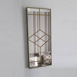 Gold Art Deco Mirror, Wall Decor, Stained Glass Home Decor - thumbnail 3