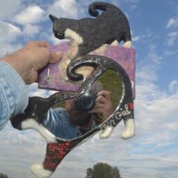Best Cat Dad Pepsi Girl Silhouette Mirror & Tuxedo Cat Key Wall Holder, Home Decor, Shelf, Lovers Gifts, Art, Gifts - thumbnail 2