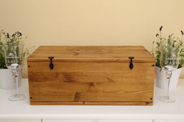 Wooden Treasure Chest, Vintage Shabby Chic - image 1