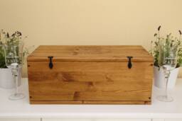 Wooden Treasure Chest, Vintage Shabby Chic - thumbnail 1