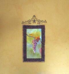 Art Quilt Hand Painted Grapes Wall Hanging/Vineyard Quiltsy Handmade Quilted Paintedquilts - thumbnail 1