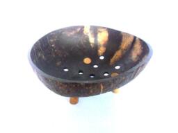 "Natural Coconut Shell Soap Dish Round Bowl Hand Carved Handmade Wooden Carving Home Art Decor/Zen Gift 5""x2.25"