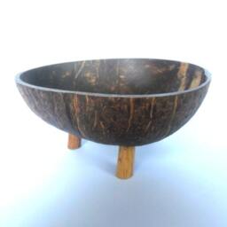 "Natural Coconut Shell Soap Dish Round Bowl Hand Carved Handmade Wooden Carving Home Art Decor/Zen Gift 5""x2.25" - thumbnail 3