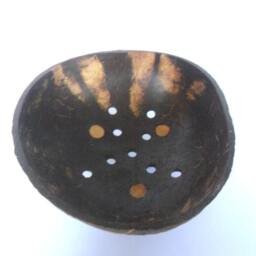 "Natural Coconut Shell Soap Dish Round Bowl Hand Carved Handmade Wooden Carving Home Art Decor/Zen Gift 5""x2.25" - thumbnail 4