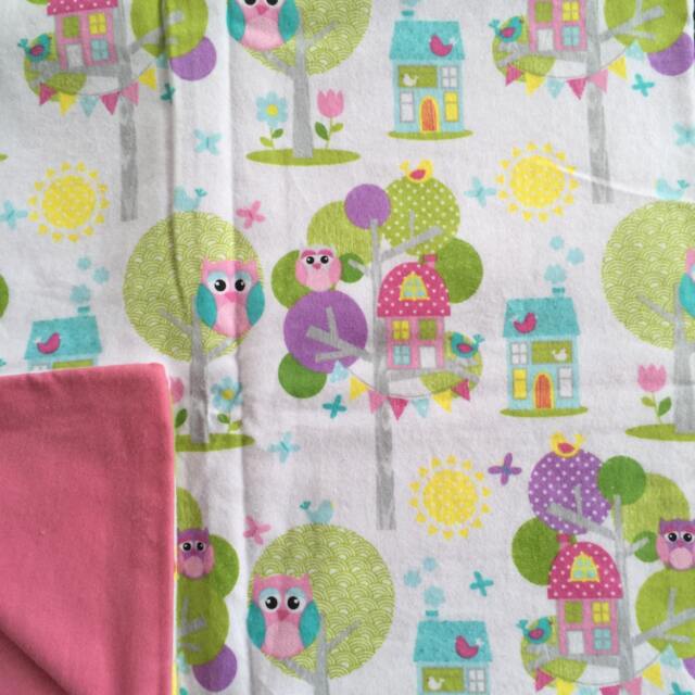 Pink Owl Handmade Baby Blanket - image 1