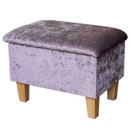 Small Dressing Table Storage Stool in A Pastiche Slub Petal Fabric Sr18014 - thumbnail 1