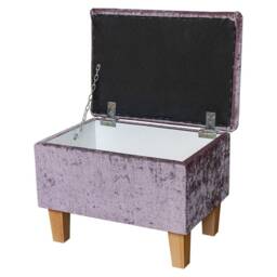 Small Dressing Table Storage Stool in A Pastiche Slub Petal Fabric Sr18014 - thumbnail 2