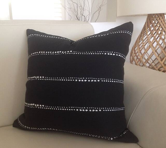 Black & White Cotton Cushion Cover Modern Lounge Pillows - image 1
