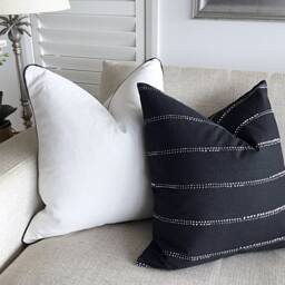 Black & White Cotton Cushion Cover Modern Lounge Pillows - thumbnail 4