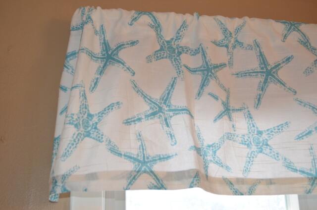 Nautical Starfish Valance Coastal Kitchen, Baby, Or Kids Room Decor - image 1