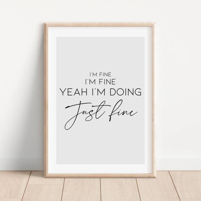 I'm Fine Mcfly Lyrics Print, Power To Play, Music Lyric Poster, Bedroom Wall Art, Home Decor, Living Room, Above Sofa Typography Poster - image 1