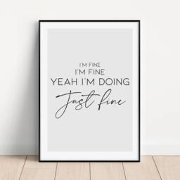I'm Fine Mcfly Lyrics Print, Power To Play, Music Lyric Poster, Bedroom Wall Art, Home Decor, Living Room, Above Sofa Typography Poster - thumbnail 2