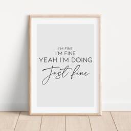 I'm Fine Mcfly Lyrics Print, Power To Play, Music Lyric Poster, Bedroom Wall Art, Home Decor, Living Room, Above Sofa Typography Poster - thumbnail 1