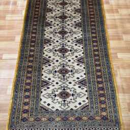 3x6 Beige Color Bokhara Rug - 0.90x1.85 Bedroom Luxury Area Turkish Fine Quality Afghan - thumbnail 2