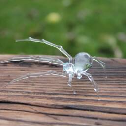 Clear Glass Spider Figurine - Blown Halloween - thumbnail 3