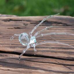 Clear Glass Spider Figurine - Blown Halloween - thumbnail 2
