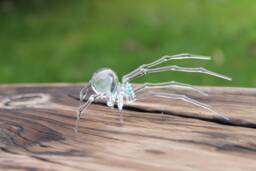Clear Glass Spider Figurine - Blown Halloween - thumbnail 1