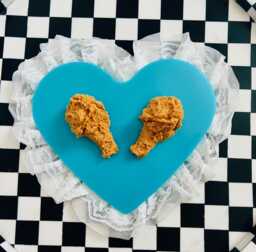 Fried Chicken Wings Heart Wall Hanging/Fake Food/ Food D??cor/Kitchen D??cor/Dopamine D??cor/Pop Art/Valentines Day Gift/Kitschy Gift/ Art - thumbnail 1