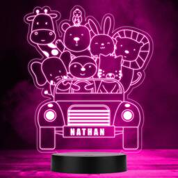 Cute Baby Animals With The Car Led Lamp Personalised Gift Night Light - Bedroom - thumbnail 1