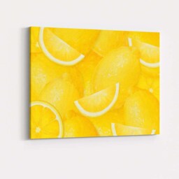 Bright Yellow Lemon Citrus Repeat Pattern Canvas Wall Art Print Decor Picture Ready To Hang - thumbnail 4
