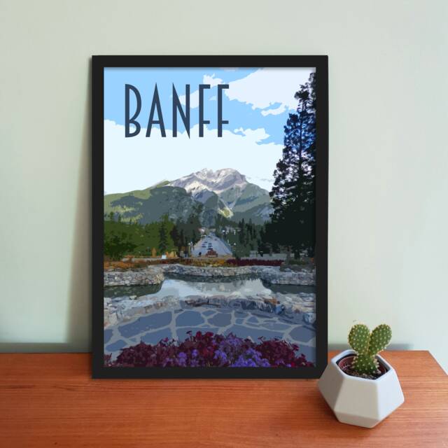 Banff National Park Travel Poster - Retro Style Canada Art Print - image 1