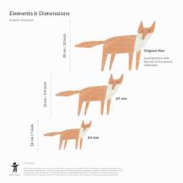 Pencil Fox Fabric Wall Sticker. Removable & Reusable - thumbnail 2
