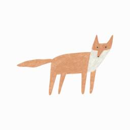 Pencil Fox Fabric Wall Sticker. Removable & Reusable - thumbnail 1