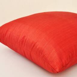 Red Silk Ikat Pillow Cover, Handloom Accent Cushion - 20x20 - thumbnail 2