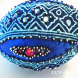 Fascinating Original Design, Handmade, Hand Beaded, Wrapped, Shatterproof Christmas Ornament Gift Reduced - thumbnail 2