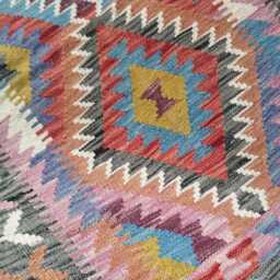 Kilim Rug Multicolour, Handmade Artisan Afghan Turkish Persian Rug, Navajo Moroccan Bohemian Flatweave, Natural Wool Dhurrie 117x82 cm - thumbnail 4