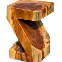 Teak Root Z Stool Wooden Letter Seat 45cm - thumbnail 2