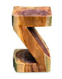 Teak Root Z Stool Wooden Letter Seat 45cm