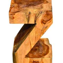 Teak Root Z Stool Wooden Letter Seat 45cm - thumbnail 3