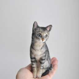 Needle Felted Cat, Custom Made Pet Sculpture, Handmade Animal, Commemorative Portrait - Made To Order - thumbnail 2