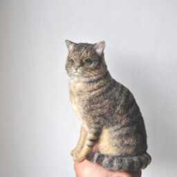 Needle Felted Cat, Custom Made Pet Sculpture, Handmade Animal, Commemorative Portrait - Made To Order - thumbnail 3