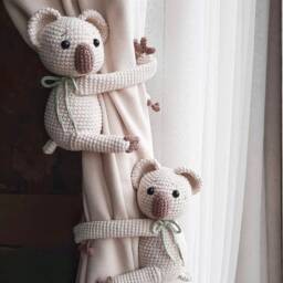 Koala Curtain Tiebacks Nursery Decor Animal Tie Backs Nursery Holder - thumbnail 2