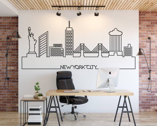 New York City Skyline Wall Decal Modern Home Decor - image 1