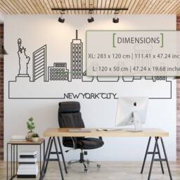 New York City Skyline Wall Decal Modern Home Decor - thumbnail 2