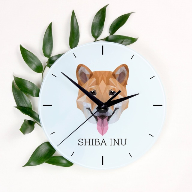 A Clock With A Shiba Inu Dog. New Collection The Geometric Dog - image 1